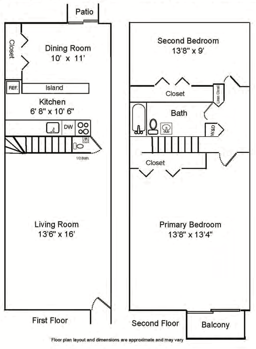 2 Bedroom TownHome — 2 Bedroom TownHome floor plan