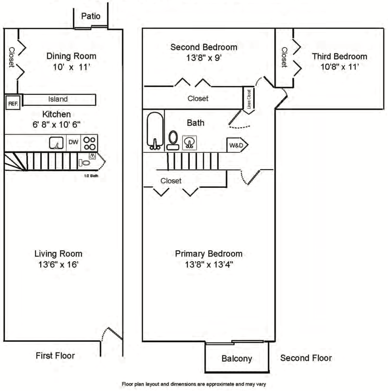 3 Bedroom TownHome — 3 Bedroom TownHome floor plan